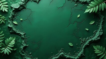 Vibrant Emerald Green Leaf & Powder Background