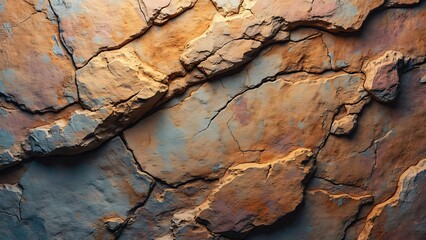 Fototapeta premium Textured Sandstone Cliff Face, Layers, Erosion, Color