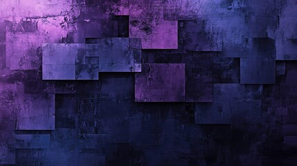 Intricate Abstract Overlapping Shapes in Blue and Dark Purple Tones