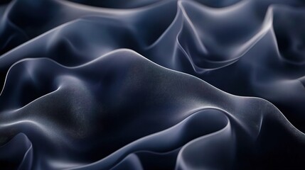 Fototapeta premium Dynamic Dark Blue Abstract Design on Wavy Fabric Texture