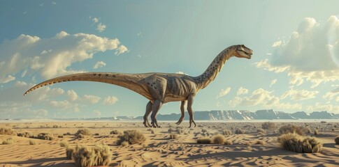 Dinosaur in a Desert Landscape