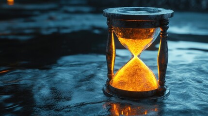 Hourglass with Glowing Sand