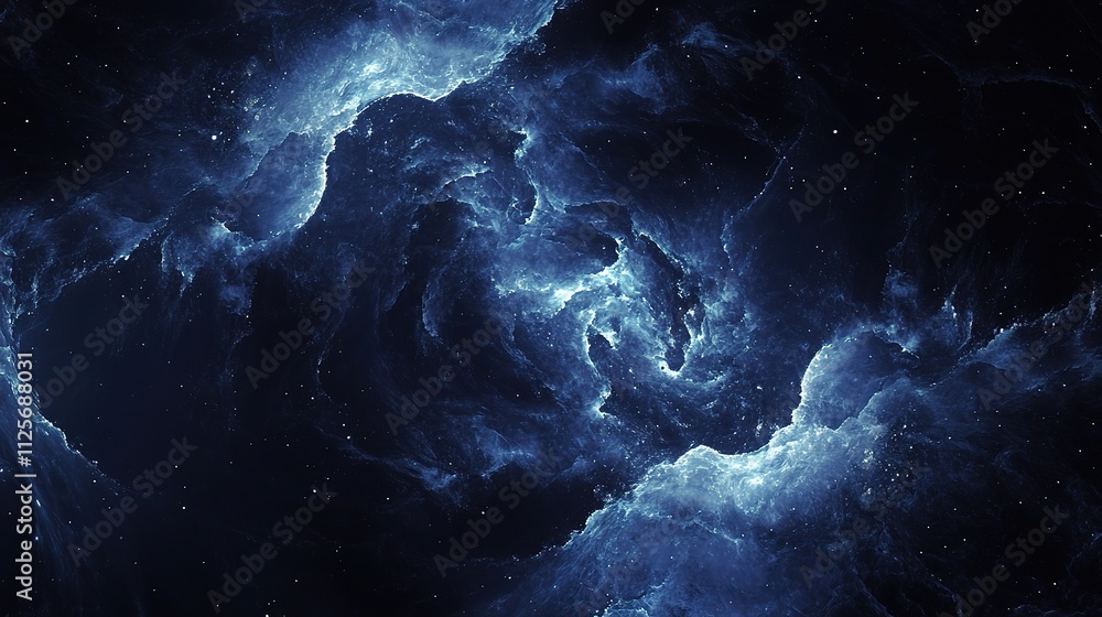 Poster abstract dark blue space design with overlapping elements