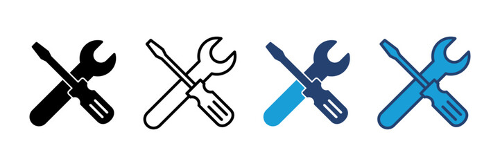 Repair tools icon vector. tool icon vector. setting icon vector. Wrench and screwdriver. support, Service