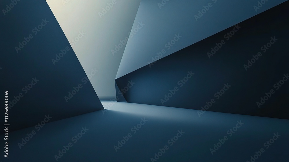 Poster Abstract Minimalistic Design in Dark Blue with Gradient Elements