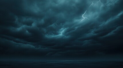 Obraz premium Dramatic Stormy Sky with Dark Clouds and Lightning Flashes