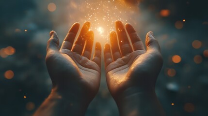 human hands open palm up worship eucharist therapy bless god helping repent catholic easter lent mind pray christian religion concept background fighting and victory for god