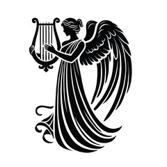 Obraz premium Angelic Harpist