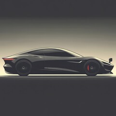 Naklejka premium A sleek, modern sports car silhouette against a gradient background.