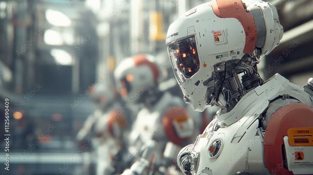 Poster innovative robotics showcase technology lab digital art futuristic environment close-up view ai conc