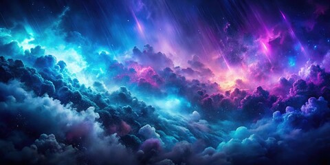 Grainy Noise Texture Gradient Poster Design: Blue Purple Black Background