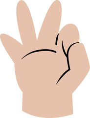 Hand gesture showing OK sign