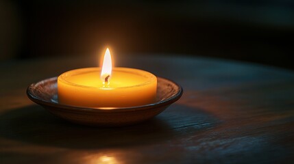 Candlelit Table Setting with Warm Glow and Soft Ambiance