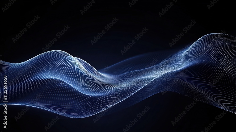 Poster dynamic dark blue abstract background with geometric waves