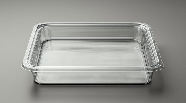 Empty Square Food Box Transparent: Overhead Angle for Minimalist Storage Solutions