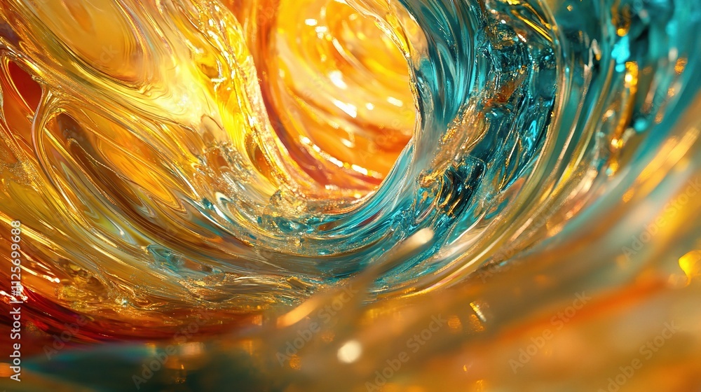 Poster Vibrant Wave of Light and Color in Motion