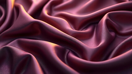 Obraz premium Luxurious Satin Fabric, Elegant Draped Texture, Soft Sheen, Rich Burgundy Color