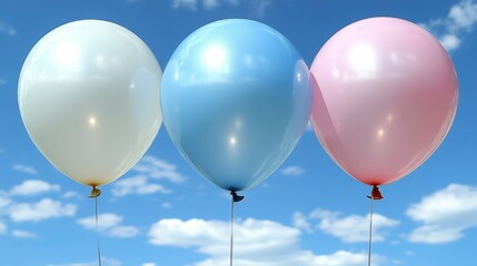 Bright and cheerful balloon family with happy expressions and vibrant hues symbolizing unity joy and celebration floating against a sunny backdrop