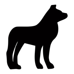 A BLACK WOLF SILOUTE RUNS AND ROARS