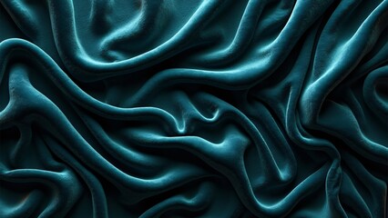 Obraz premium Luxurious Teal Velvet Drape, Opulent Texture