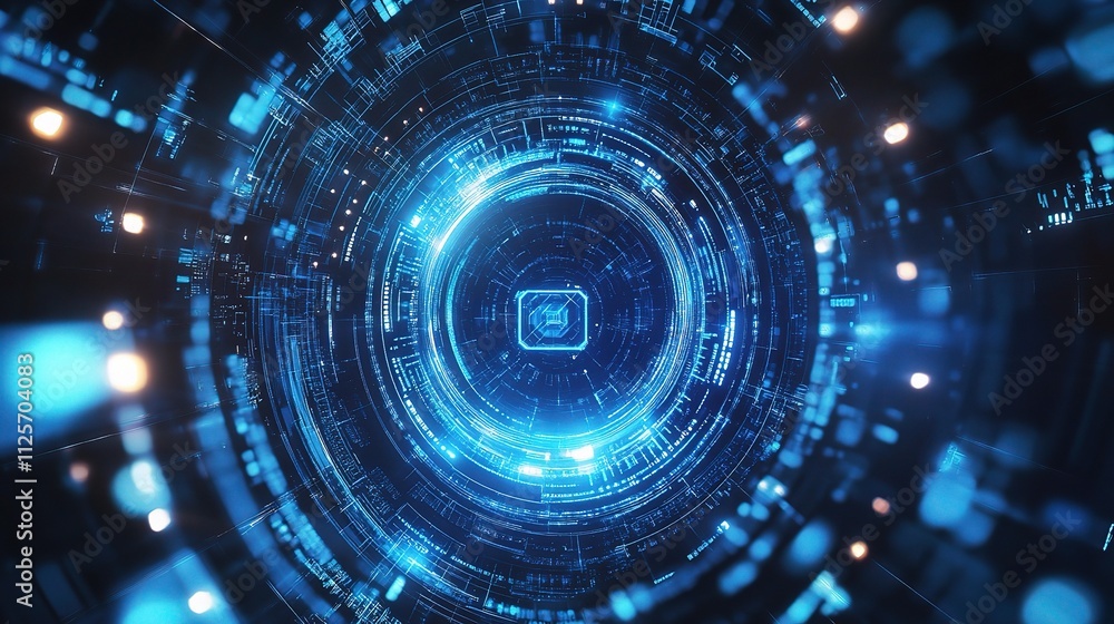 Poster abstract blue technology background with geometric patterns
