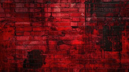 Obraz premium Dark red grunge brick wall texture background.