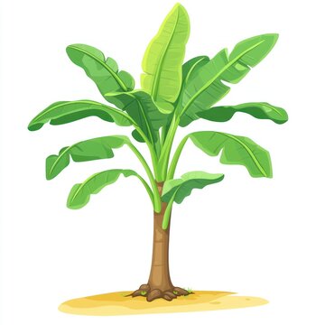 green banana tree on sand clip art preview