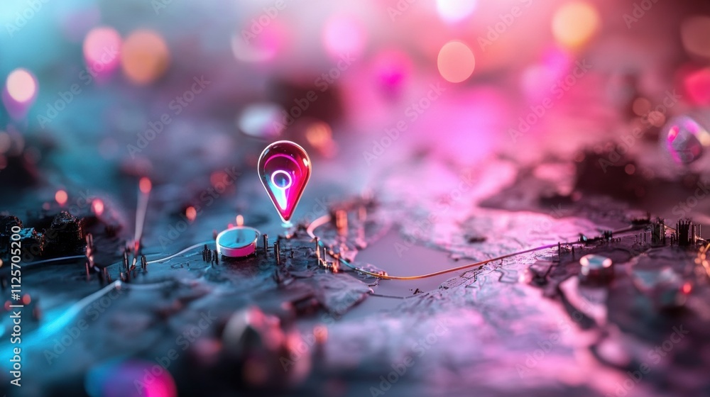 Poster digital mapping innovation showcasing geolocation technology abstract background graphic visualizati