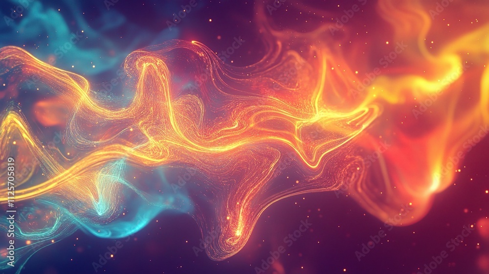 Poster colorful abstract background with smooth flowing lines and patterns