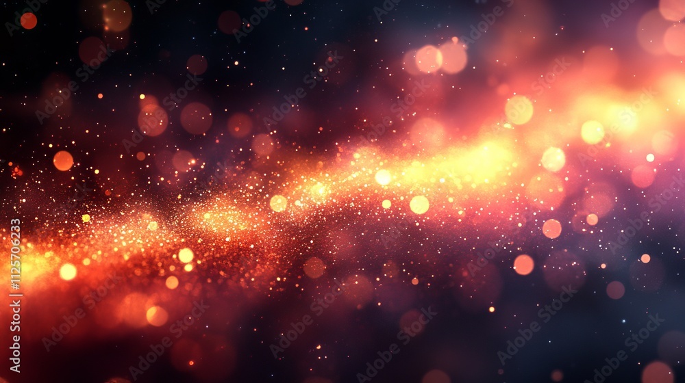 Poster vibrant abstract background with bright bokeh and glitter effect