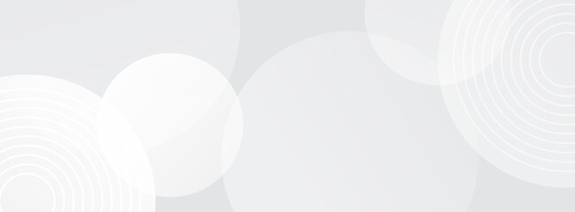 Modern Abstract white glowing geometric circle on gray overlay background