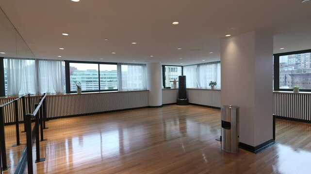 A spacious and modern office interior design that maximizes natural light beautifully