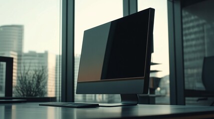 Fototapeta premium Modern Desktop Computer Near Office Window