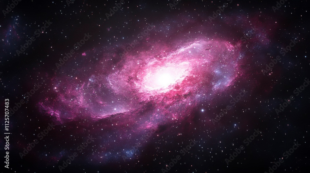 Canvas Prints a captivating cosmos filled with glowing nebulas and distant galaxies. abstract space background wit