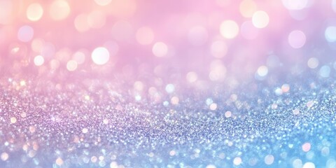 Fototapeta premium A shimmering gradient of pastel colors with sparkling bokeh effects.