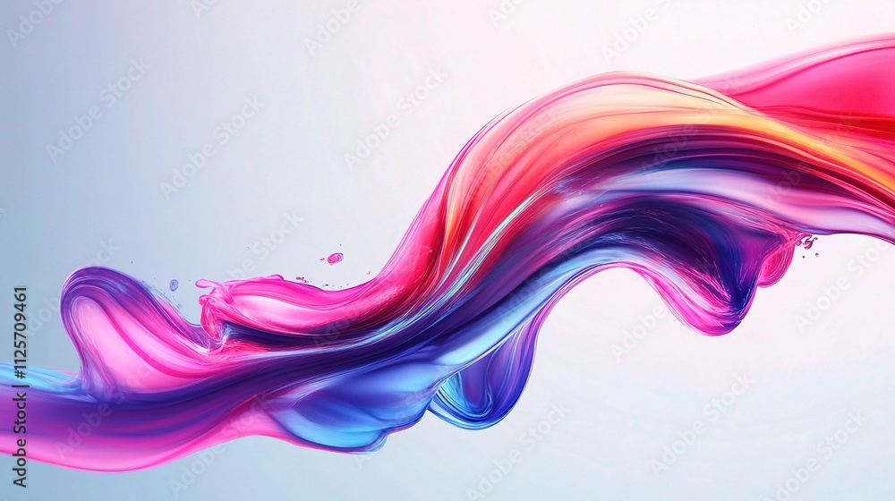 Poster vibrant fluid gradient swirl in abstract colorful background art