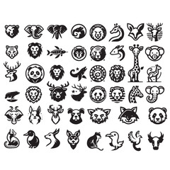 Animals logos collection. Animal logo set vector illustration. Icon design
