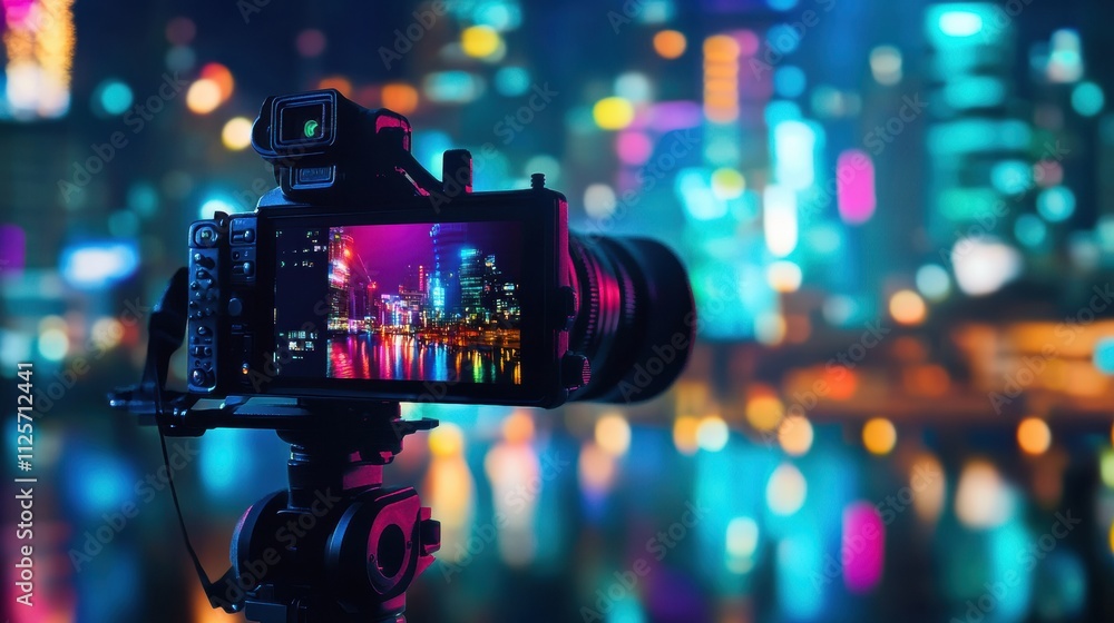 Poster the setup features an individual interviewing in a modern television studio, highlighting advanced m
