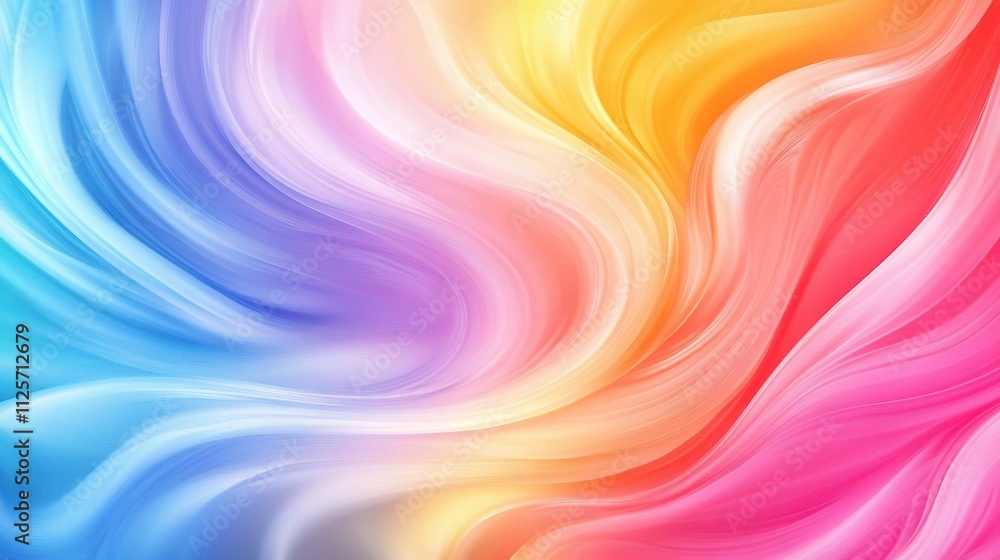 Poster flowing abstract waves of color gradient in smooth design