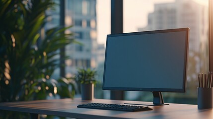 Modern Computer Setup Near Window With Plants