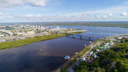 City with a river running through it
