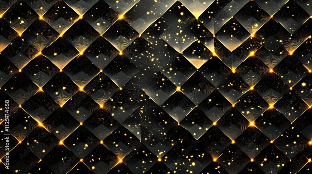 Poster elegant geometric abstract pattern with sparkling texture background