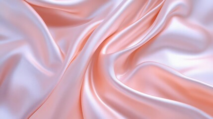 Obraz premium A smooth, flowing fabric in soft peach and white tones, showcasing texture and elegance.