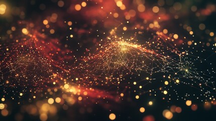 Fototapeta premium Abstract digital web of interconnected points and lines. Modern sophisticated background design for banners and posters. 