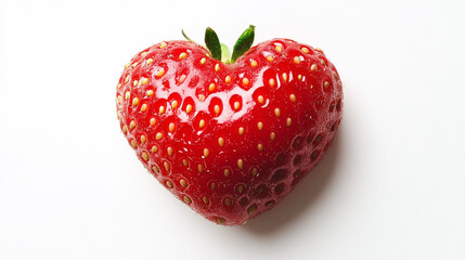 Heart-shaped strawberry symbolizes love on Valentine's Day for sweet celebrations and gift ideas