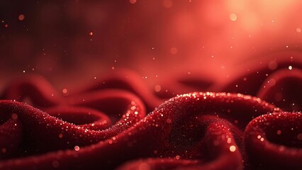 Naklejka premium Luxury Red Velvet Fabric Texture, Deep Rich Color & Sheen