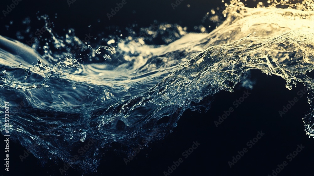 Poster Abstract Wave Patterns on Dark Background for Creative Projects