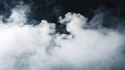 Evocative White Smoke on Black Background for Dramatic Effect