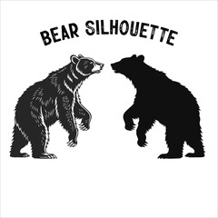 Bear Silhouette Vector. Bear Silhouette character vector.