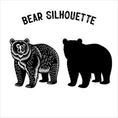 Bear Silhouette Vector. Bear Silhouette character vector.